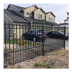 Galvanized Wrought Iron Ornaments Fencing with Powder Coated Security Fence Designs