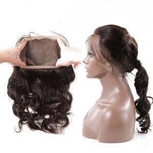 10A Hot popular 100% unprocessed Body wave 360 lace band frontal with pony tail