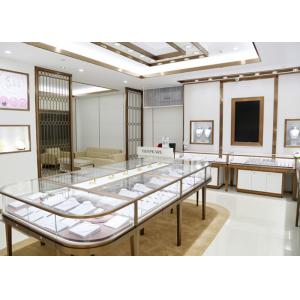 China Luxury Design Showroom Display Cases Eco - Friendly Material Covered With Glass Panels supplier