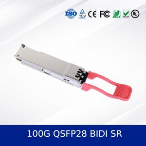 China 100G QSFP28 BIDI SR 光トランシーバーモジュール 高密度 低消費電力 デュアル波長設計 wholesale