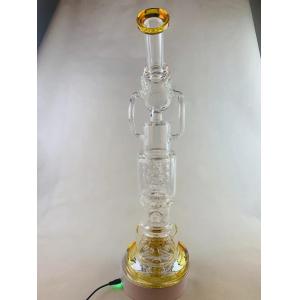 China 16 Inches Straight Heavy Glass Water Pipes 7mm Thickness supplier