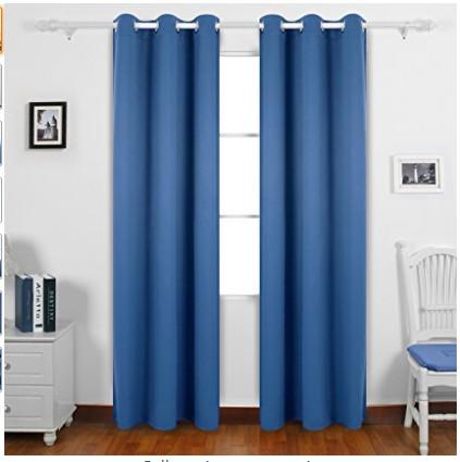 Dark Blue Custom Window Curtains With Multiple Sizes And Pattern Layouts