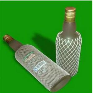 Expandable PE Plastic Protective Mesh Liquor Bottle Sleeves , White