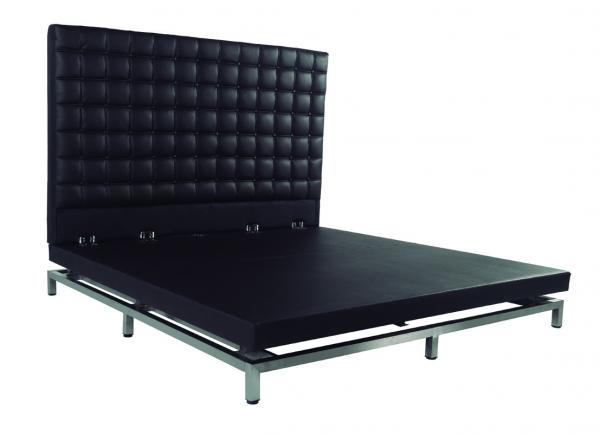Oversized Platform Bed With Diamonds Plush Design Upholstered Velvet Fabric