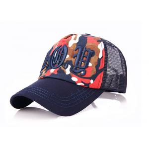 Adjustable Black Mesh Baseball Caps 3D Embroidery 6 Panel 100% Cotton Mesh Net
