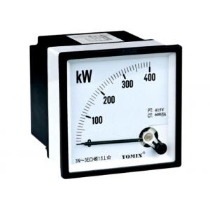 400KW Single Phase Analog Watt Meter / Panel Mount Digital Voltmeter , Voltage Meter 96*96