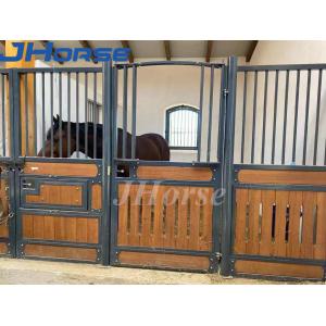 China Hardwood Bamboo Metal Horse Stall Panels 14ft With Galvanized Swinging Door supplier