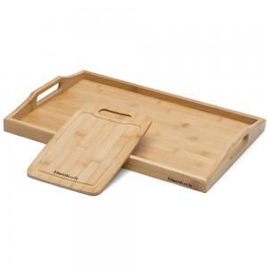 China bamboo wood serving trays with cutting board supplier