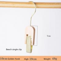 China Beech Wooden Clip Hanger Natural Color Multifunctional 19cm  24cm on sale