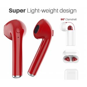 Red I7s Tws Bt I8 Mobile Phone Earphone With Charger Stand For Apple Iphone X 8 7 6 Plus