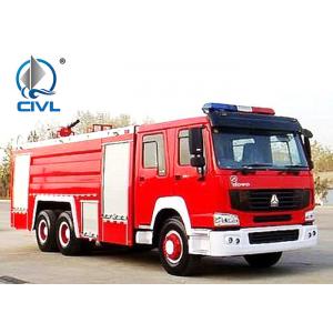 China SINOTRUK HOWO Fire Fighting Trucks , water tower fire truck 6x4 375hp Engine supplier