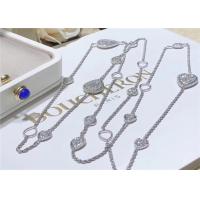 China 13 Paved Motifs 18K White Gold Diamond Necklace For Wedding Anniversary on sale