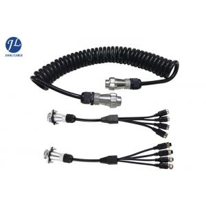 China Vehicle CCTV Security Camera Extension Cable With 7 Pin Heavy Duty Connectors supplier