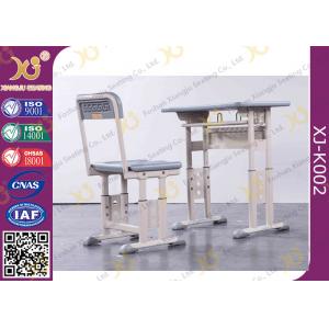 China HDPE Steel Adjustable Height Middle School Desk And Chair For Student supplier