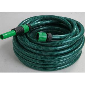 China PVC Garden Hose Pipe Fiber Braided Reinforced With Plastic Connector Fittings wholesale