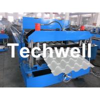 China Roof Color Steel Tile Roll Forming Machine With Hydraulic Pressing For Metal Roof Tile on sale