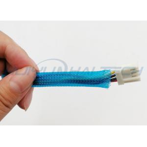 Blue Color PET Expandable Braided Sleeving For PC Wire Cable Harness Management