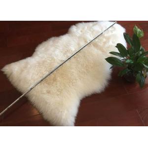 China Single Pelt Cream Real Sheepskin Rug Smooth Wool With Extra Large Size supplier