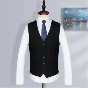 Custom Waistcoat Men Formal Suit Vest Polyester Solid Chalecos Hombre Casual Flax Vest