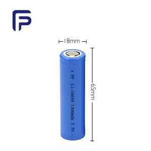 18650 Lithium Ion Battery Cells , 3.7 V 1300mah Battery Rechargeable 500 Cycles