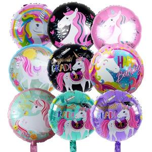 Female Male Rainbow Unicorn Foil Balloon Helium 18 Inch Stuffing Balloons