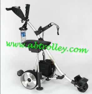 China NEW Electric Power Golf Trolley Folding Motor Golf Caddy With New Handle 36 Holes Battery on sale 