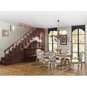 China Antique American style solid wood dining table, dining chairs and buffet in living room supplier