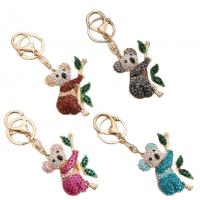 China Hot Sale Cute Crystal Rhinestone Koala Bear Animal Keychain Women  Key Ring Holder Bag Accessories Keychains For Gift on sale