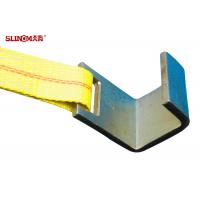 China Yellow Heavy Duty Tie Straps , Truck Tie Down Ratchet Straps With Container Buckle on sale