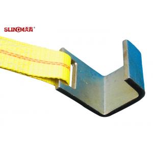 China Yellow Heavy Duty Tie Straps , Truck Tie Down Ratchet Straps With Container Buckle supplier