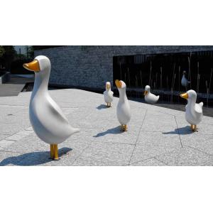 China Popular Outdoor Metal Animal Sculptures , Duck Metal Animal Ornaments supplier