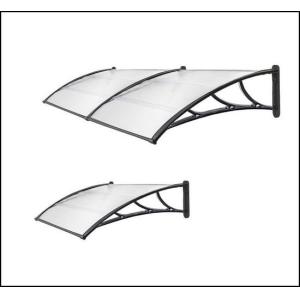 China 80x240cm Polycarbonate Canopy Window Awning Canopy Window Sun Shade Patio Cover Shelter  With Black Support wholesale