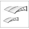 China 80x240cm Polycarbonate Canopy Window Awning Canopy Window Sun Shade Patio Cover Shelter  With Black Support wholesale