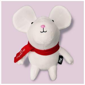 White Plush Mouse Toys OEM Cotton Plush Toys Poly Bag Packing