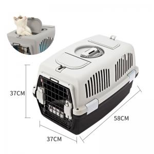 China Flight Transport Plastic Dog Travel Crate Small Middle Animal Carrier 37*37*58cm supplier