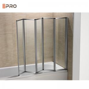 China Soundproofing Temper Aluminum Walk In Bi Fold Bathroom Door Fog Sliding Glass supplier