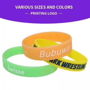 Personalized Printed Silicone Wristbands Custom Logo Colorful Bracelets