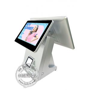 China 15.6 Inch Twin Screen Touch Screen Cashier Machine With Printer QR Code Scanner supplier