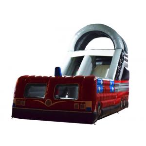 Closed inflatable bus standard slide hot fire truck inflatable dry slide fire fighting truck inflatable slide