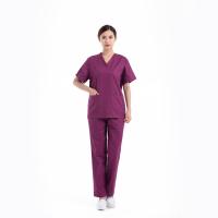 China Wholesale Medical Scrubs Nurse Uniforms Twill Scrubs Fabric Make Nurse Hospital Scrubs Uniform on sale