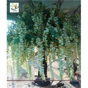 UVG 2 meter artificial indoor tree with green silk wisteria flowers for wedding decoration