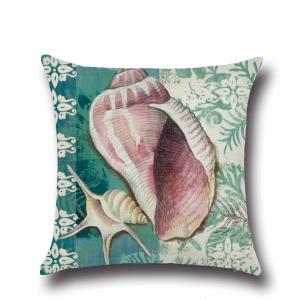 Mediterranean Style Throw Pillow Case Sea Theme Decorative Square Cotton Linen Coastal Cushion Cover for 18 Inch Pillow