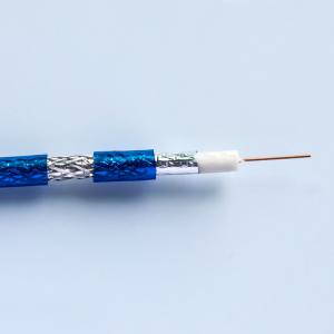 China Blue Jacket RG6 CCTV Coaxial Cable Bare Copper supplier