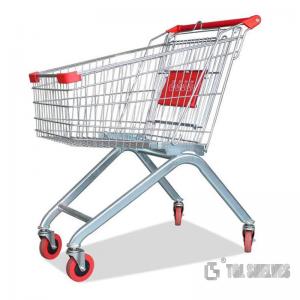 China European 80L Grocery Store Supermarket Shopping Cart Red Green Orange supplier