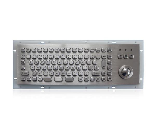 IP65 Waterproof Compact Stainless Steel Keyboards With Trackball Rugged For
