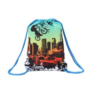 Sublimation Printed Pull String Bag , Gym Custom Size String Sports Bag
