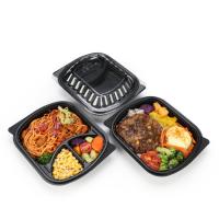 China Meal Prep 2 Compartment Microwavable Plastic Take Away Box With Lid on sale