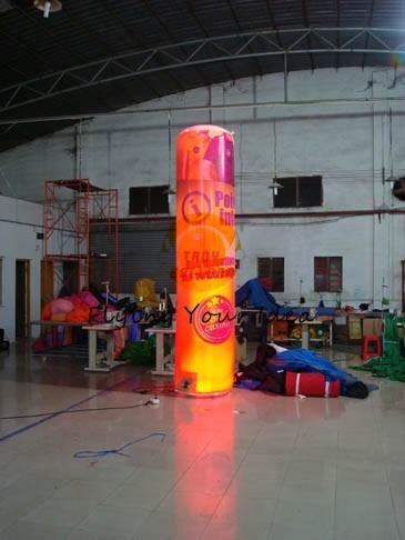 5m Customized Color Advertising Helium Balloons Inflatable Pillar With Light For