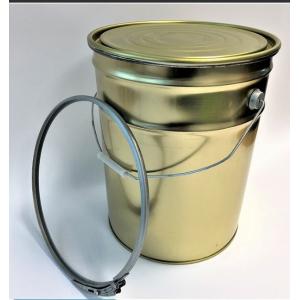 China Gold Metal Paint Bucket 5 Gallon With Lever Lock Ring Lid For Water Based Paints supplier