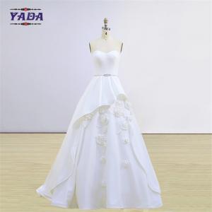 Elegant vintage handmade appliqued korean style dress strapless dresses latest bridal wedding gowns